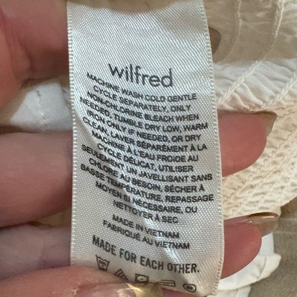 Wilfred | Aritzia Smocked Maelys Ruched Ruffle flirty mini dress white size XS - Picture 8 of 9